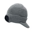 thumbnail image 4 of Gorro de Newsboy de punto para hombre, gorro grueso para esquí, gorro cálido a prueba para invierno con visera, elegante con borde , GRIS Colco Gorro de punto, 4 of 7