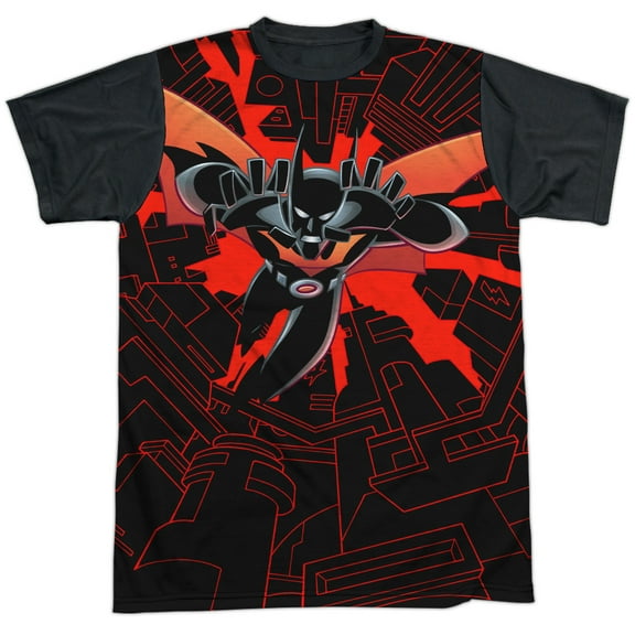 Batman Men's  Drop Down Sublimation T-shirt White