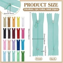 20 PCS Tiny Zippers for Sewing Clothes 5 inch Long 20 Colors Nylon Zipper Fastener with Alloy Zipper Puller Colorful Mini Zippers for Clothes Wallet DIY Sewing Accessories