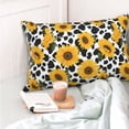 thumbnail image 4 of KLL Cow Print Sunflower Pillow Covers Envelope Closure,Super Soft and Cozy Fuzzy Fleece Pillow Case Cover (No pillow core） 14"x20", 4 of 5