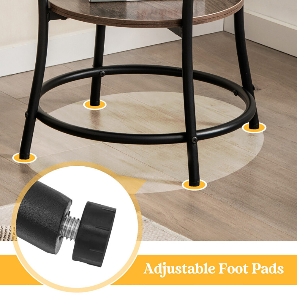 Finihen End Table, 2-Tier Round End Table with Open Storage Shelf and Sturdy Metal Frame, Sofa Side Table, Bed Side Table, for Living Room, Bedroom, Natural Finihen End Table, 2-Tier Round End Table with Open Storage Shelf and Sturdy Metal Frame, Sofa Side Table, Bed Side Table, for Living Room, Bedroom, Natural