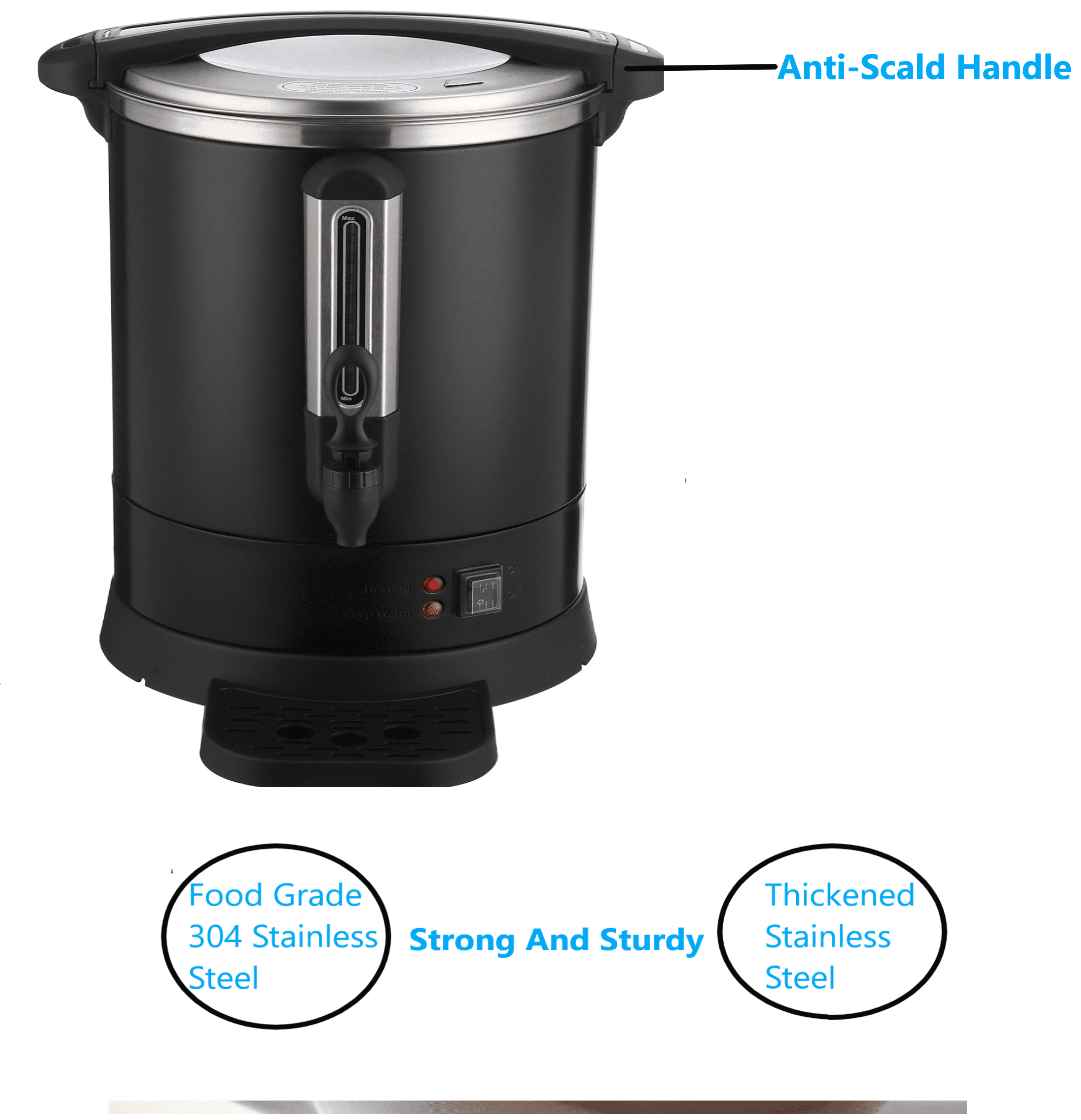 Commercial Grade Stainless Steel Coffee Urn 110 Cup Large Coffee Maker 14L  Quick Brew Commercial Coffee Percolator Electric for Gatherings Black -  Walmart.com