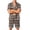 Gray, variant on Men's Summer Plaid Pajama Set with Pockets Short Sleeve Button Down Top and Shorts Sleepwear 2 Piece Loungewear