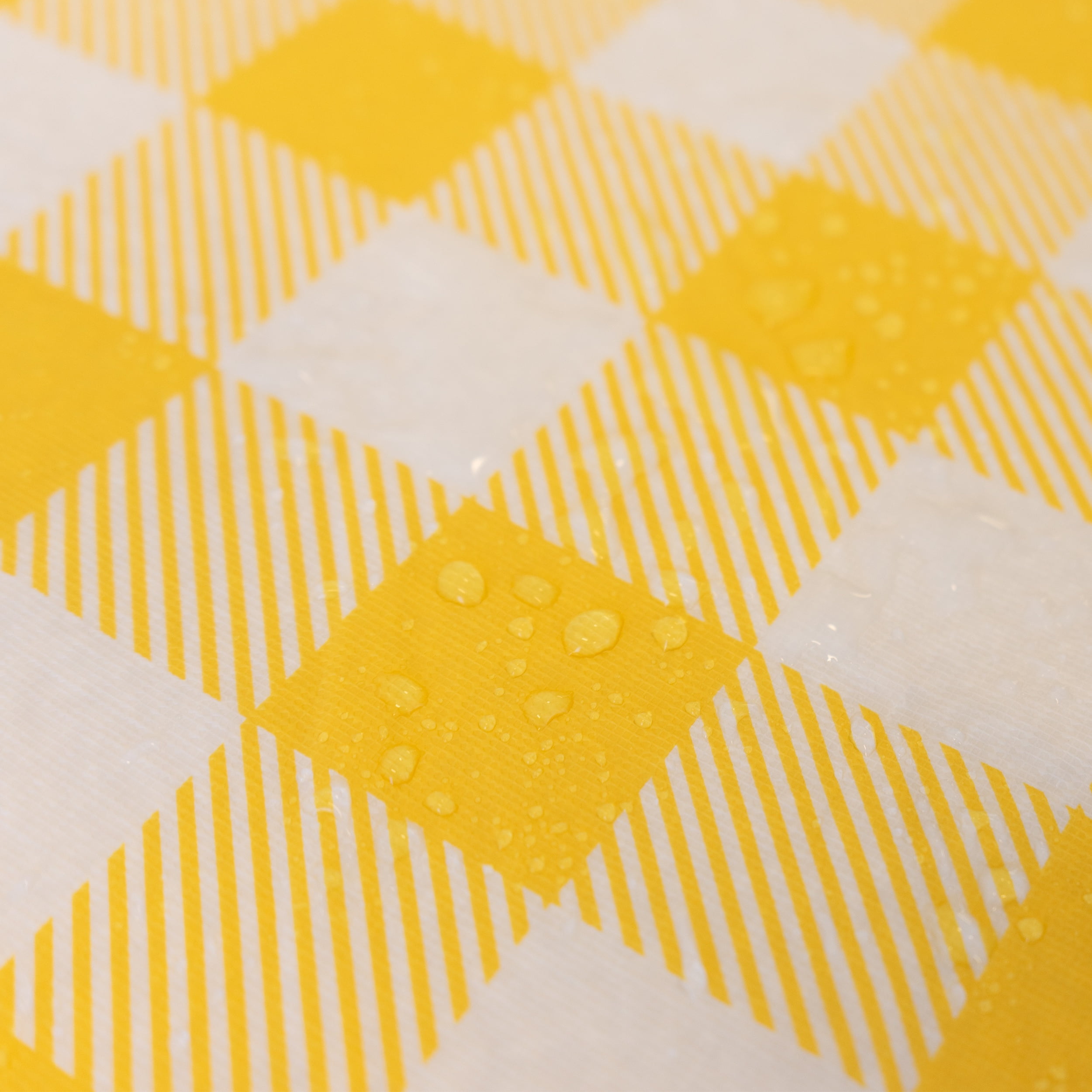 Waverly Inspirations Rectangular Elastic Fitted Table Cover Waterproof Vinyl Tablecloth With Flannel Backing, 6Ft Table, 72" x 30", Gingham Yellow, 8 PK