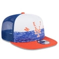 thumbnail image 3 of Men's New Era White/Orange New York Mets Team Foam Front A-Frame Trucker 9FIFTY Snapback Hat, 3 of 6