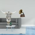 thumbnail image 2 of Figura de resina vintage con cabeza de toro tribal para colgar en la pared, adorno para oficina, , dormitorio, regalo de inauguración de, 2 of 8