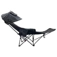 thumbnail image 2 of Silla plegable de camping con toldo y reposapiés desmontable. Silla mecedora portátil multiusos para exteriores. Sillas de playa para exteriores. Negro, 2 of 8