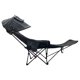 thumbnail image 2 of Silla plegable de camping con toldo y reposapiés desmontable. Silla mecedora portátil multiusos para exteriores. Sillas de playa para exteriores. Negro, 2 of 8