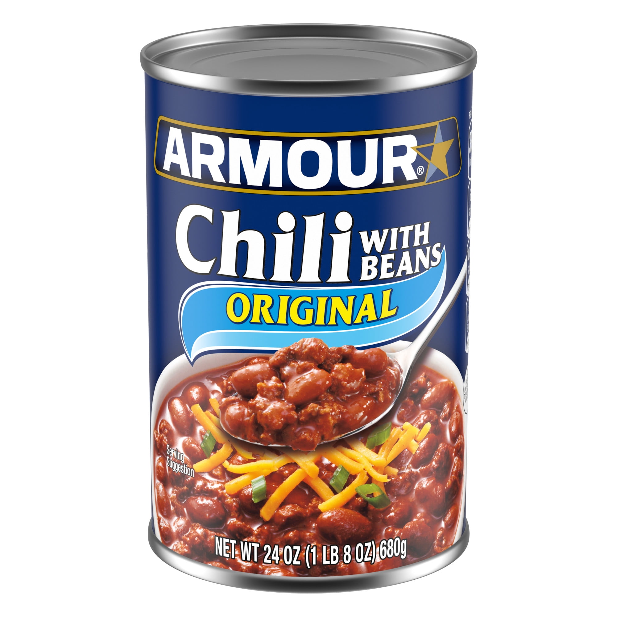 Armour Star Chili with Beans Canned Food, 24 oz Can