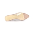 thumbnail image 4 of BLISSFUL STEP Women's Clear Point Toe High Block Heel Mules Slides Sandals Nude 8.5, 4 of 8