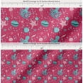 thumbnail image 2 of Soimoi Pink Cotton Poplin Fabric Jellyfish & Octopus Ocean Printed Fabric 1 Yard 58 Inch Wide, 2 of 7