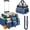 Blue, variant on Large Rolling Cleaning Caddy Bag with Detachable Trolley,Cleaning Cart on Wheels with Shoulder Strap,Cleaning Supplies Organizer for Housekeepers,Black