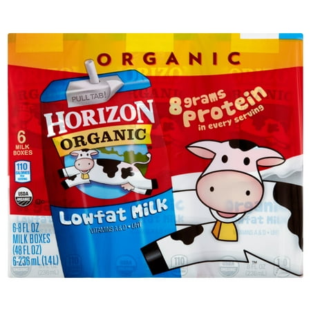 Horizon Organic Low-Fat Milk, 8 Fl. Oz., 6 Count