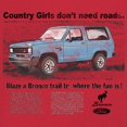 thumbnail image 3 of Ford Bronco Country Girls Don't Need Roads Women's Long Sleeve T-shirt Vintage Truck Fan 4x4 Off Road Adventure Classic Car, 3 of 7