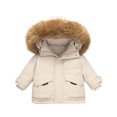 thumbnail image 4 of TFEOQRY Toddler Boys Girls Ski Sui Winter Snowsuits Fashion Solid Color Down Jackets Keep Thickening Warm Outdoor Coat Jumpsuit Set Beige, 4 of 7