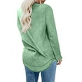 thumbnail image 4 of RQYYD Long Sleeve Crewneck Fleece Sweatshirt for Women Casual Solid Pullover Tops Fall Winter Tunic Tops Mint Green XXL, 4 of 7