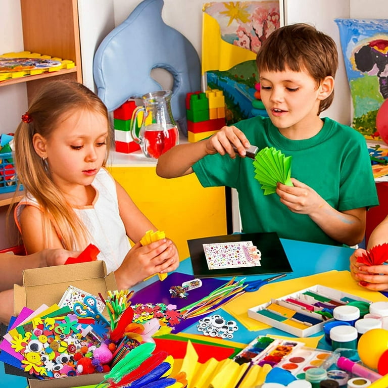 Arts And Crafts Supplies For Kids - Craft Supplies, Craft Kits With Pipe  Cleaners, Pom Poms For Crafts & Gloogly Eyes, Crafts For Kids Ages 4-8, 4-6,  8-12, Preschool Supplies