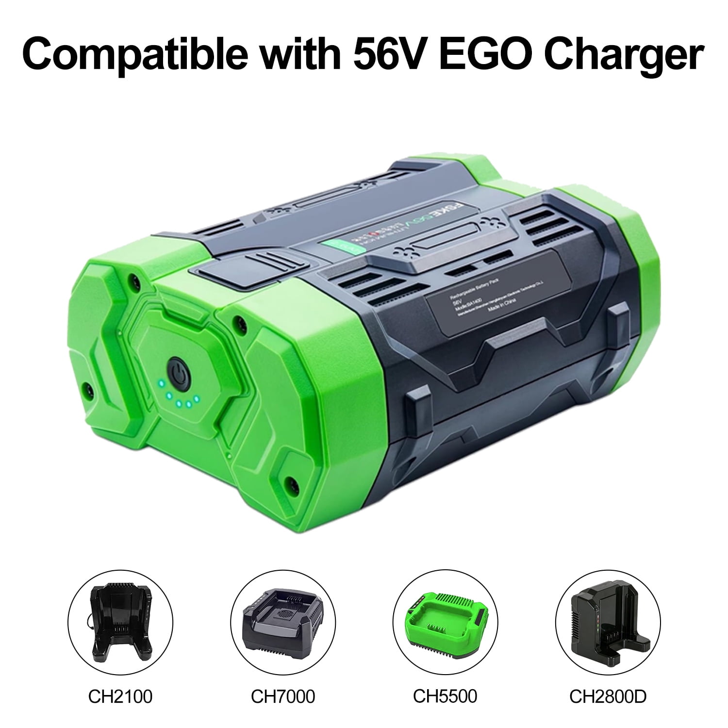 FSKE 2.6Ah Replacement for EGO 56V Battery BA1400 BA2800 BA4200,Compatible with BA1400T BA2800 56 Volt Batteria