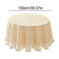 thumbnail image 3 of Nappe Ronde de Qualité Supérieure pour Table Basse, Housse Décorative en Tissu Résistant aux Taches, Déco Maison, Jaune, JKODE, 3 of 6