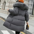 thumbnail image 4 of Womens Plus Size Winter Coats Faux Fur Hooded Baggy Outerwear Puffer Jackets Lightweight Quilted Down Jacket Parkas, 4 of 7