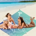 thumbnail image 5 of Beach Blanket Waterproof Sand, Large Beach Mat with Portable Storage Bag, Light and Compact Sand Mat, Suitable for Outdoor Travel Camping Hiking, Outdoor Beach Accessories(80*95in), 5 of 7
