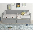 thumbnail image 2 of Twin Daybed with 2 Storage Drawers on Casters, Wood Captains Bed Sofa Bed Frame with 3 Drawer Stoppers for Bedroom Living Room, No Box Spring Needed, 200 lbs Weight Capacity, Gray, 2 of 7