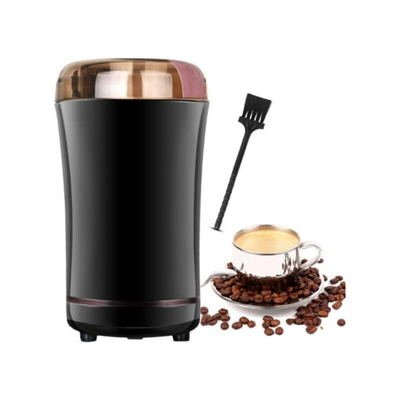 150W Electric Coffee Grinder, with Stainless Steel Blades and Cleaning Brush, Grinder for Flax Seeds, Nuts, Pepper, Spices, Coffee Seeds and Others, Black