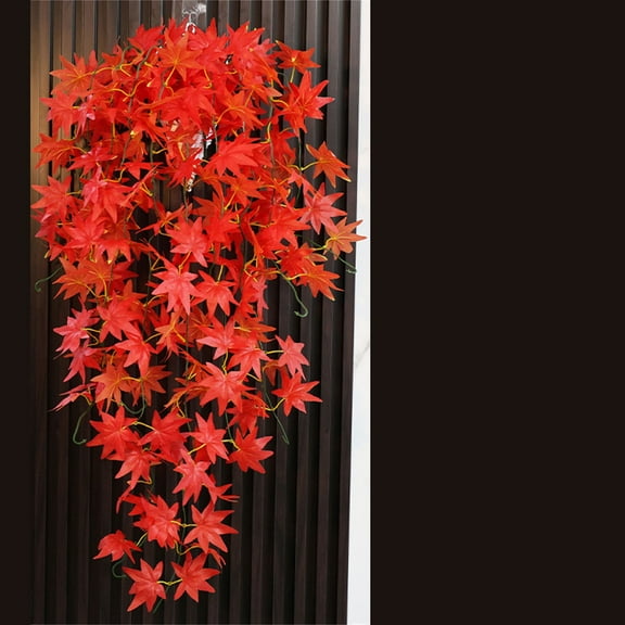 EZPXFCI Fall Maple Leaves Garland 2Pcs Artificial Maples Leave Vines 5.7Ft Fake Autumn Silk Leaf Greenery Hanging Ivy Plants Decor for Outdoor Indoor Home Garden Thanksgiving Party Fireplace