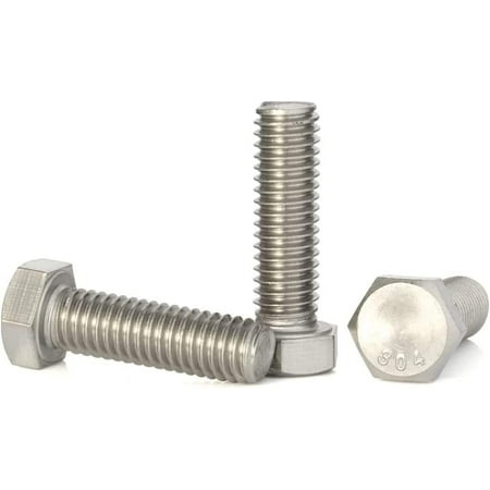 

3/8-16 x 7/8 (1/2 to 6 Available) Hex Head Screw Bolt Fully Threaded Stainless Steel 18-8 Plain Finish Quantity 15 Bright