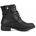 thumbnail image 3 of Botas de Combate con Cordones para Mujer DREAM PAIRS Negras Talla 7.5, 3 of 8