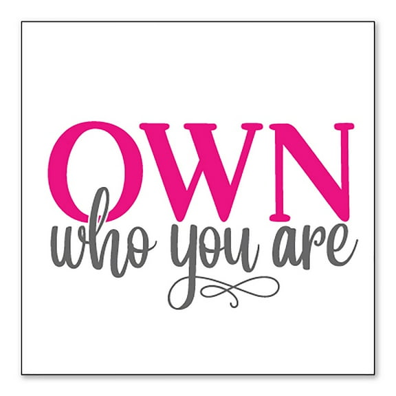 DistinctInk Custom Bumper Sticker - 3" x 3" Decorative Decal - White Background - OWN Who Your Are