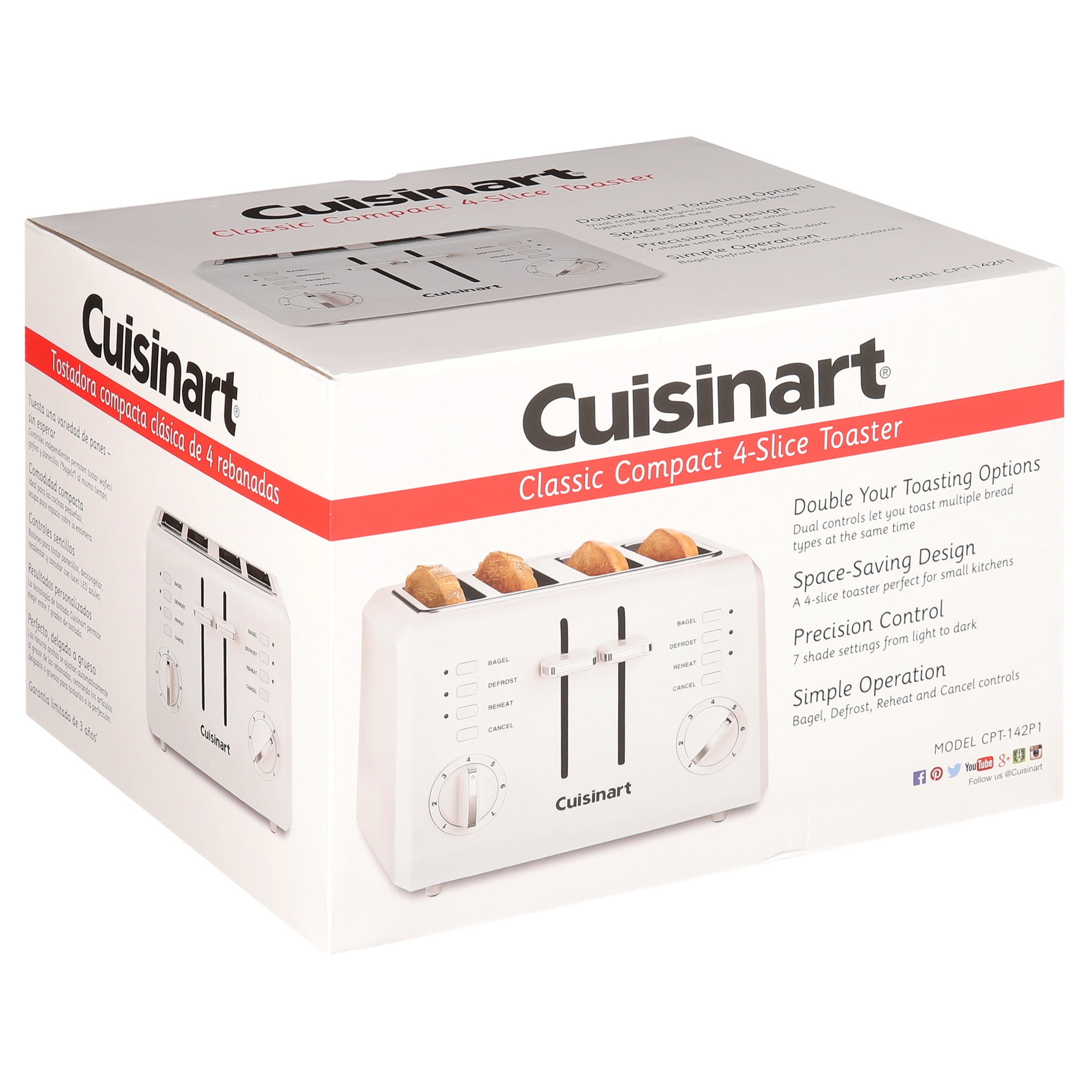Cuisinart 4 Slice Compact Plastic Toaster