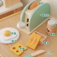 thumbnail image 3 of Children‘s Family Boys Girls‘ Kitchen Small Household Appliances Toy Simulation Wooden Bread Maker Coffee Machine Kitchen Toy, 3 of 6