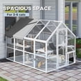 thumbnail image 4 of PawHut Catio Outdoor Cat Enclosure with Weatherproof Canopy, Bridges, White, 4 of 10