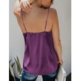 thumbnail image 2 of Ekouaer Women's Spaghetti Straps Tank Tops V Neck Satin Camisole Sleeveless Cami Soft Shirt Tops Blouse, 2 of 5