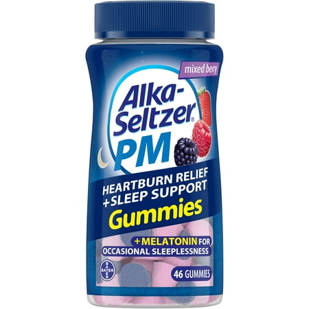 Mix Gummy - Alka-Seltzer PM Heartburn Relief + Sleep Support Gummies Mixed Berry, 46 Count
