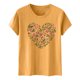 thumbnail image 3 of Primavera Top Mujeres de Moda de Cuello Redondo con Patrones de Corazón de Manga Corta Camiseta Top para Uso Diario Y de Fiesta, 3 of 5