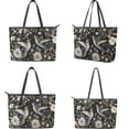 thumbnail image 3 of TSOVTHRID Hummingbird Daisy Floral Print Tote Bags for Women Top Handle Satchel Purses Set Black Hobo Shoulder Handbag with Matching Leather Wallet for Shopping, 3 of 7