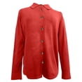 thumbnail image 5 of Cardigan Sweaters for Women Soft Lightweight Loungewear Breathable Loose Fit Long Sleeve, Comfortable and Versatile, Perfect for Travel and Casual Wear,Red,XL, 5 of 6