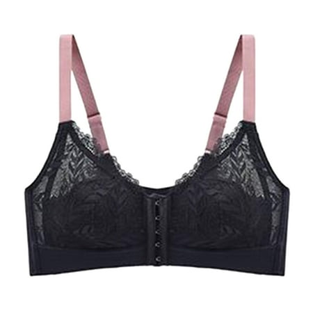 

BSDHBS Sport Bras for Women Super Soft Wireless Light Comfortable Bra No Sponge Ultrathin Front Buckle Underwear Female Large Size Gathering No Steel Ring Top Support