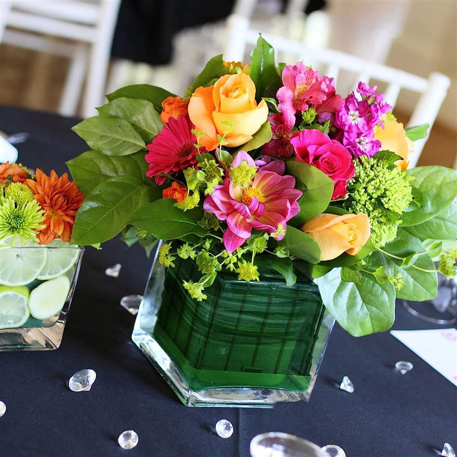 8 Pieces Cage Floral Foam for Flowers Square Floral Foam Cage Flower Holder with Floral Foam for Green foam + plastic