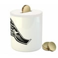thumbnail image 3 of Letter a Piggy Bank, Abstract Design Early Medieval Period Soft Curved Lines Dark Contrasting Colors, Ceramic Coin Bank Money Box for Cash Saving, 3.6" X 3.2", Black White, by Ambesonne, 3 of 4