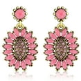 thumbnail image 2 of SuperJeweler Pink Crystal Flower Cluster Earrings, 1 3/4 Inches for Women, 2 of 4