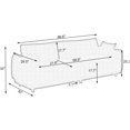 thumbnail image 5 of JERFIT 86.6" Pink Plush Teddy Fabric Sofa Couch for Small Space, 3-Seater with 4 Decorative Throw Pillows, Modern Apartment Living Room Furniture, 5 of 5