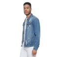 thumbnail image 2 of Victorious Men's Casual Distressed Colorful Painted Tiger Denim Jean Jacket DK165 - Indigo - Large, 2 of 6