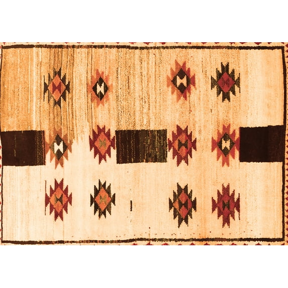 Ahgly Company Indoor Rectangle Southwestern Orange Country Area Rugs, 6' x 9'