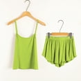 thumbnail image 4 of ZZwxWA Womens Silk Satin Pj Set Comfy Cami Sleepwear Sets Solid Color 2 Piece Tank Tops and Boxer Shorts Pajamas Soft Sexy Loungewear Set, 4 of 4