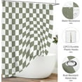 thumbnail image 3 of Net Sage Green Grid Plaid Minimalist Shower Curtain Set 4PCs with Non-Slip Rugs,Toilet Lid Cover and Bath Mat,Bathroom Decoration 71x71 Inch with Hooks, 3 of 6