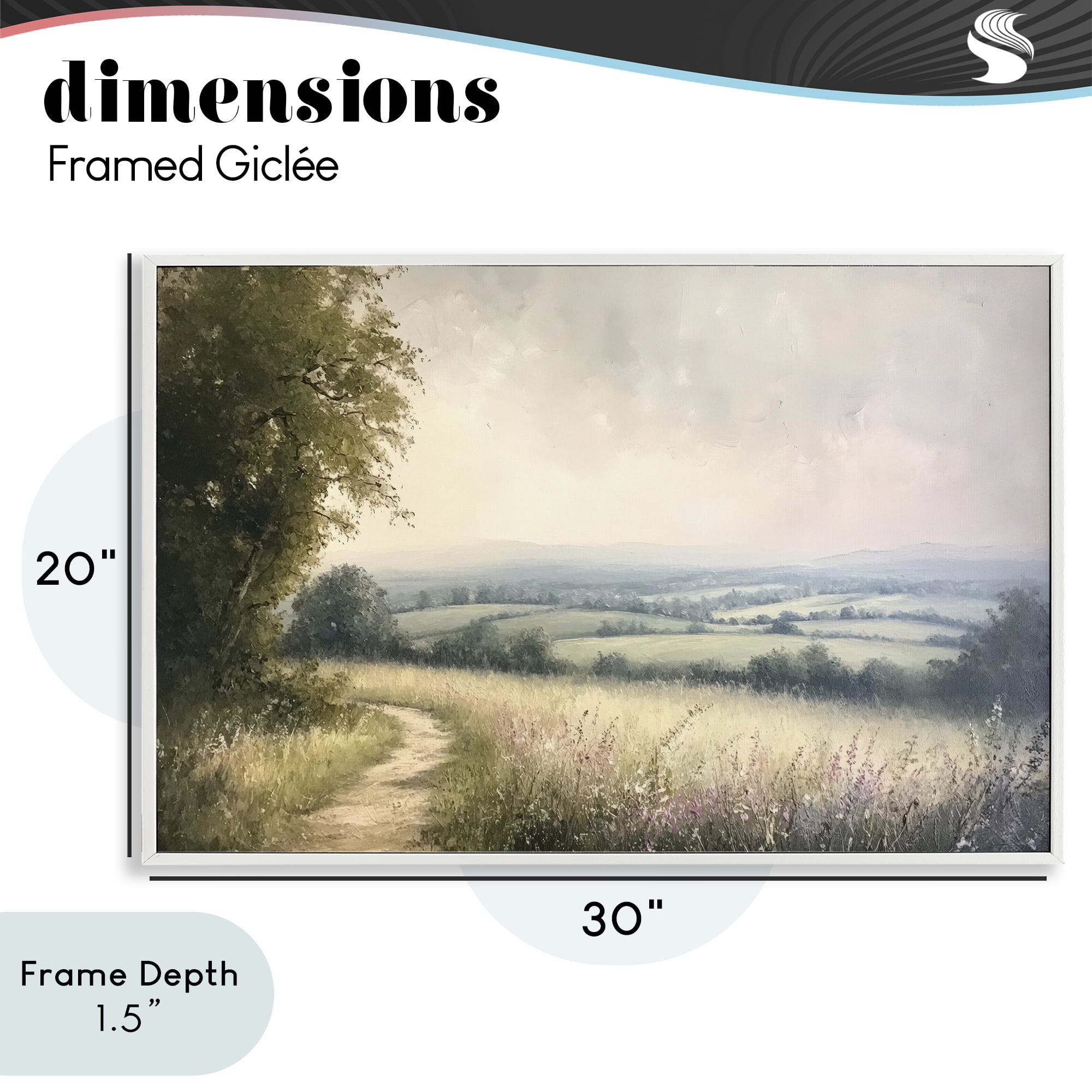Stupell Industries Rolling Farmlands in Distance White Framed Giclee Art, design by Petal Prints Design