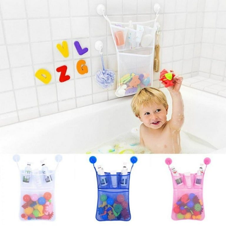 Xmarks Bath Toy Storage - Hanging Bath Toy Holder, with Suction & Adhesive  Hooks, 18.1x12.3 Mesh Shower Caddy for Kids Bathroom Decor, Bedroom & Car